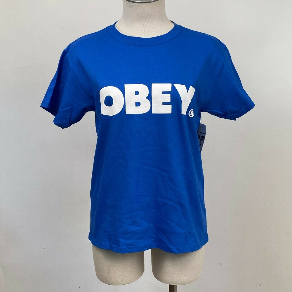 Obey Shrunken T-Shirt "Bold" Royal Blue